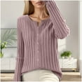 thumbnail image 2 of Lixiuxyad Womens Open Front Cardigan Casual Slim Fit Cardigan Long Sleeve Soft Solid Color Knit Sweater With Round Neck For Everyday Comfort And Style,Pink, 2 of 5