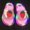 White, variant on Toddler Light Up Slippers for Girls Flashing LED Slide Sandals Cute Cartoon Strawberry Bunny Mismatched Shoes Non-Slip Shower Pool Beach Indoor Outdoor Wear