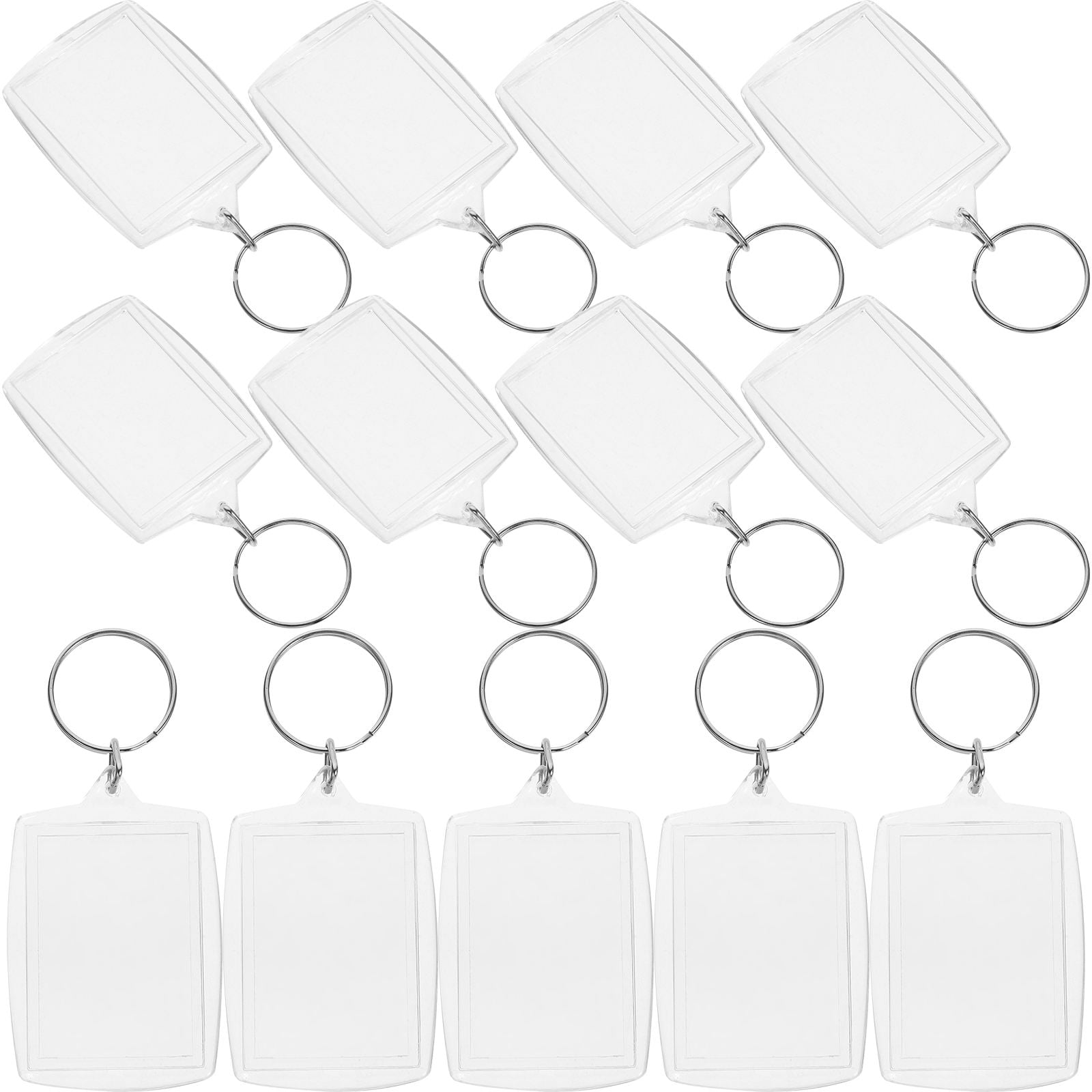 LULULION Transparent Acrylic Photo Frame Keychain Easy to Assemble 100Pcs