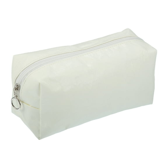 Unique Bargains 1 Pcs Portable Makeup Bag Toiletry Bag Cosmetic Organizer for Travel Storage Bag Polyethylene White
