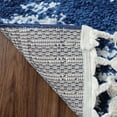 thumbnail image 4 of Bohemian Geometric Shag Indoor Tassel Runner Rug, Cream/Blue, 2' 7" x 8', 4 of 6