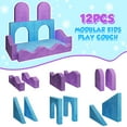 thumbnail image 4 of COCLUB Large Modular Kids Play Couch, Kids Couch for Playroom, Toddler Sofa for Game Room, Classroom, Bedroom Furniture (Blue & Purple), 4 of 8