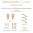 thumbnail image 6 of TOWN & COUNTRY EVERYDAY Modern Smooth Edge Cylinder Single Indoor Curtain Rod and Finial Set, Easy Install Wall Mount, Matte Black, Adjustable 36”-72”, 6 of 7