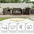 thumbnail image 6 of Snubbull 3 Pack, 36"x 18" Outdoor Patio Seat Cushions Replacement Covers Fit for 4 Pieces 4-Seater Wicker Rattan Patio Conversation Set Loveseat Chair Couch Furniture, Cover Only,Light Grey, 6 of 8
