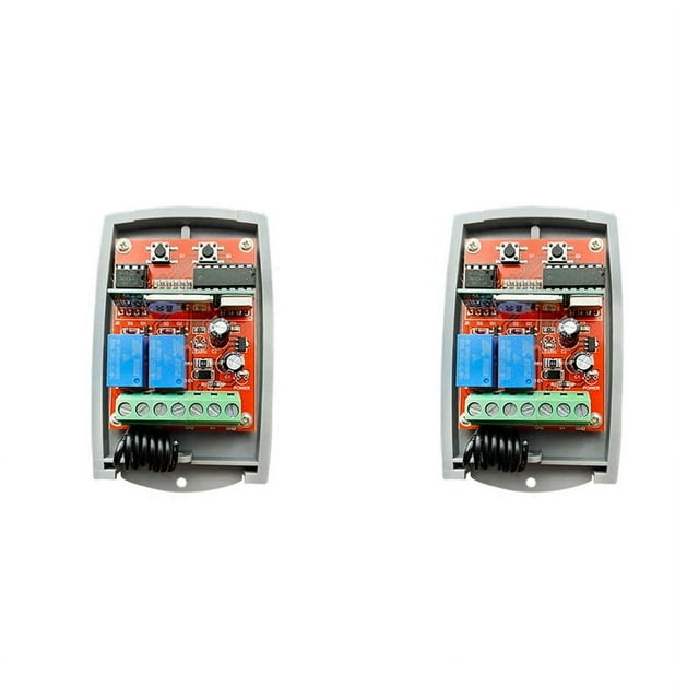 2X Receptor de Control Remoto Universal para Puerta de Garaje 433MHz12V-24V Abridor de Control de Portón Eléctrico 433.92MHz Código de Aprendizaje Rodante