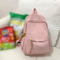 thumbnail image 4 of Mochila de moda de nylon Color sólido Color caramelo Correa ajustable Bolso de compras suave, 4 of 5