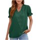thumbnail image 1 of Blusa de manga corta con cuello en V informal de verano para mujer a la moda Pompotops  hkajfhjk467443, 1 of 4