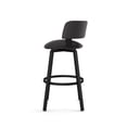 thumbnail image 5 of Amisco Stinson 26 In. Swivel Counter Stool - Black Faux Leather / Black Metal, 5 of 5