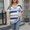 bleu, variante sur TINZ Hauts d'Été pour Femmes Rayé Col en V Manches Courtes T-Shirts Décontractés Coupe Ample T-Shirts Graphiques pour Femmes Manches Longues Chemise Ajustée Femmes T-Shirts d'Entraînement Femmes