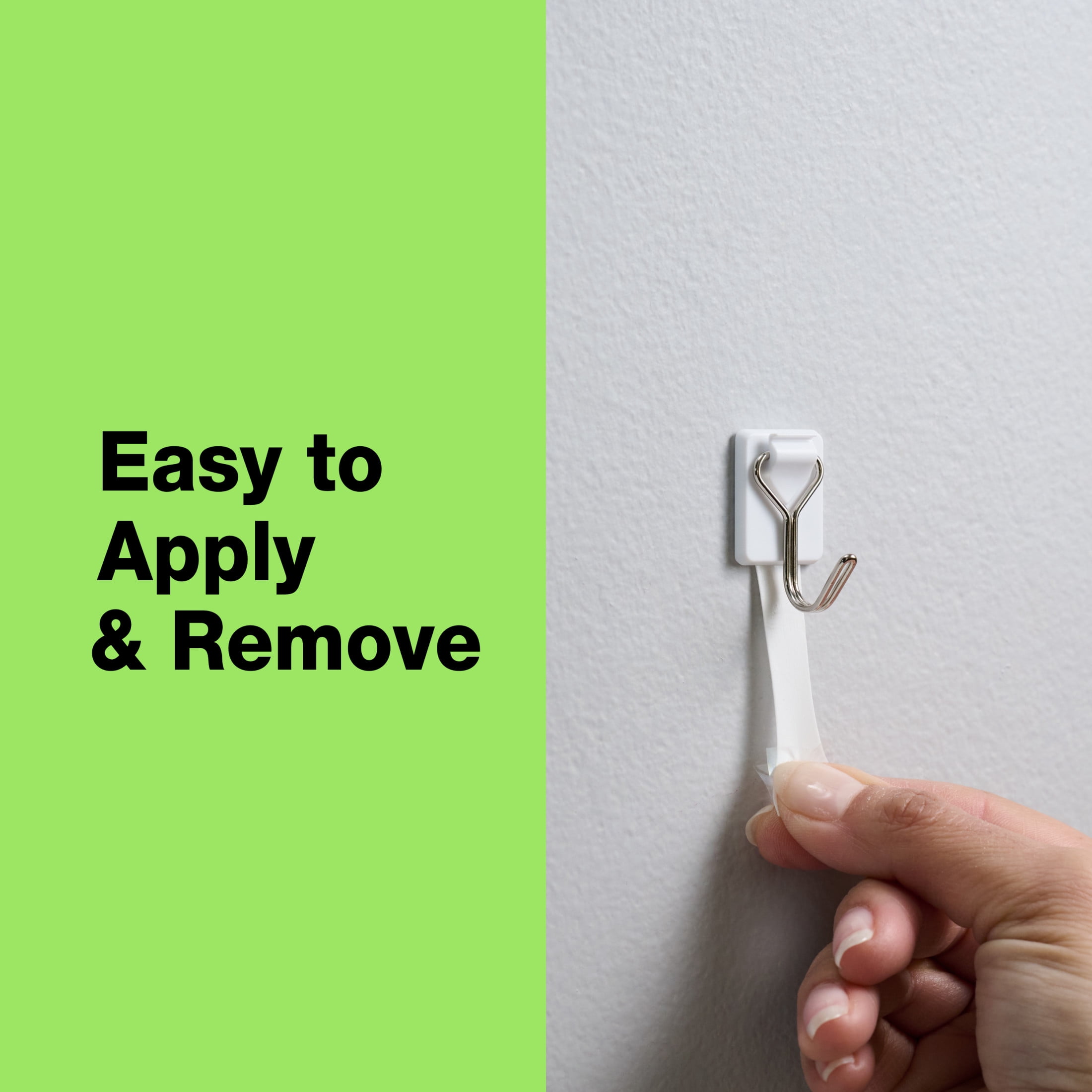 FrogTape reMOVEables Small White Wire Hooks, 3 Hooks and 4 Adhesive Strips