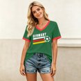 thumbnail image 5 of Women's Football Graphic T-Shirt, Women's V-Neck Short Sleeve Letter Print T-Shirt for Casual Summer for Soccer Tournament 2026 Green Size: 2XL, 5 of 5