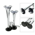Dual Trumpet Electric Horn Loud Chrome Air Horn Speaker Kit 150dB /24V