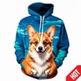 thumbnail image 4 of Sudadera con capucha con estampado de animales Corgi, colores impresos en 3D, divertida, para hombres y mujeres, envío gratuito, sudadera con capucha informal de manga larga, 4 of 5