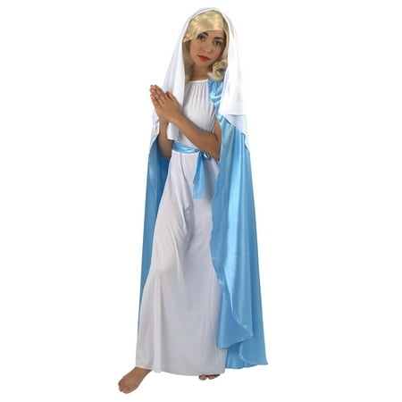 Blue and White Mother Mary Halloween Costume- Large
