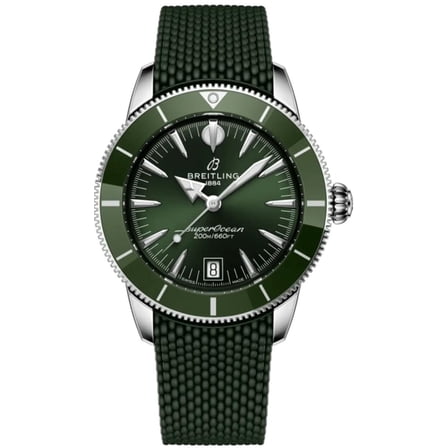Breitling Superocean Heritage B31 Automatic 40 Green Dial Rubber Strap Men's Watch AB3110361L1S1