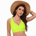 thumbnail image 3 of HCNTES Women's Solid Triangle Bikini Top Sexy Halter String Micro Bathing Suits Tops(XL,a78-Yellow), 3 of 9