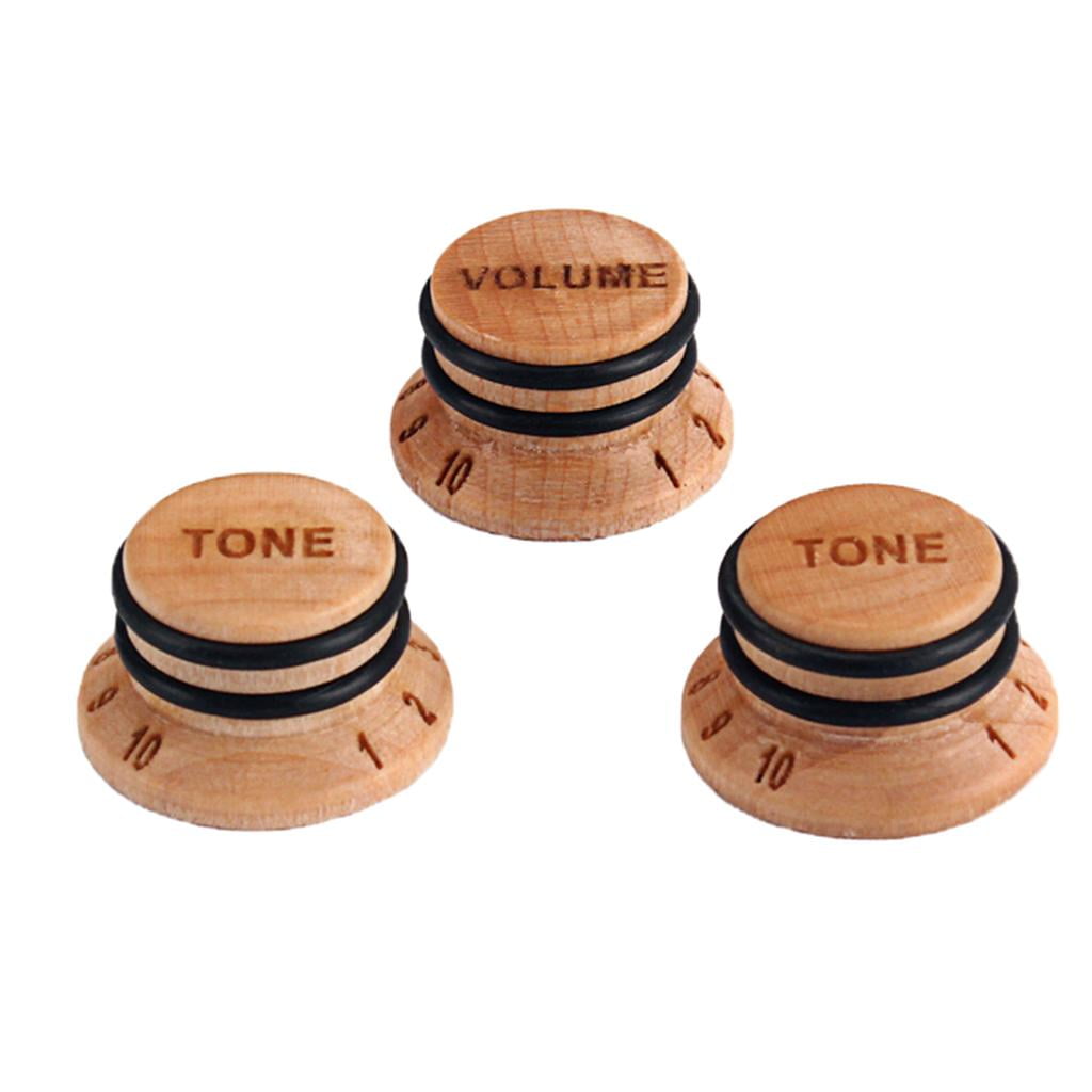 LeeQinersw Acoustic / Electric Guitar Speed ​​Control Knobs 3pcs Exquisite 2T 1V Caps