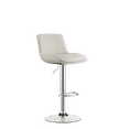 thumbnail image 3 of MINCETA Bar Stools,19" Seat width Modern Upholstered Swivel Stool with Back for Bar and Counter Height, Adjustable Height 24" to 34",Set of 2,Faux Leather in Khaki, 3 of 9