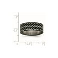 thumbnail image 2 of Mens or Ladies Black Plated Stainless Steel Diamond Cut Ring Band, 2 of 6