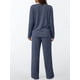 thumbnail image 5 of Conjuntos de Dos Piezas para Mujer, Suéter de Cuello Henley de Otoño, Chándal A Juego, Pijamas Cómodos con Bolsillos Azul Marino L, 5 of 7