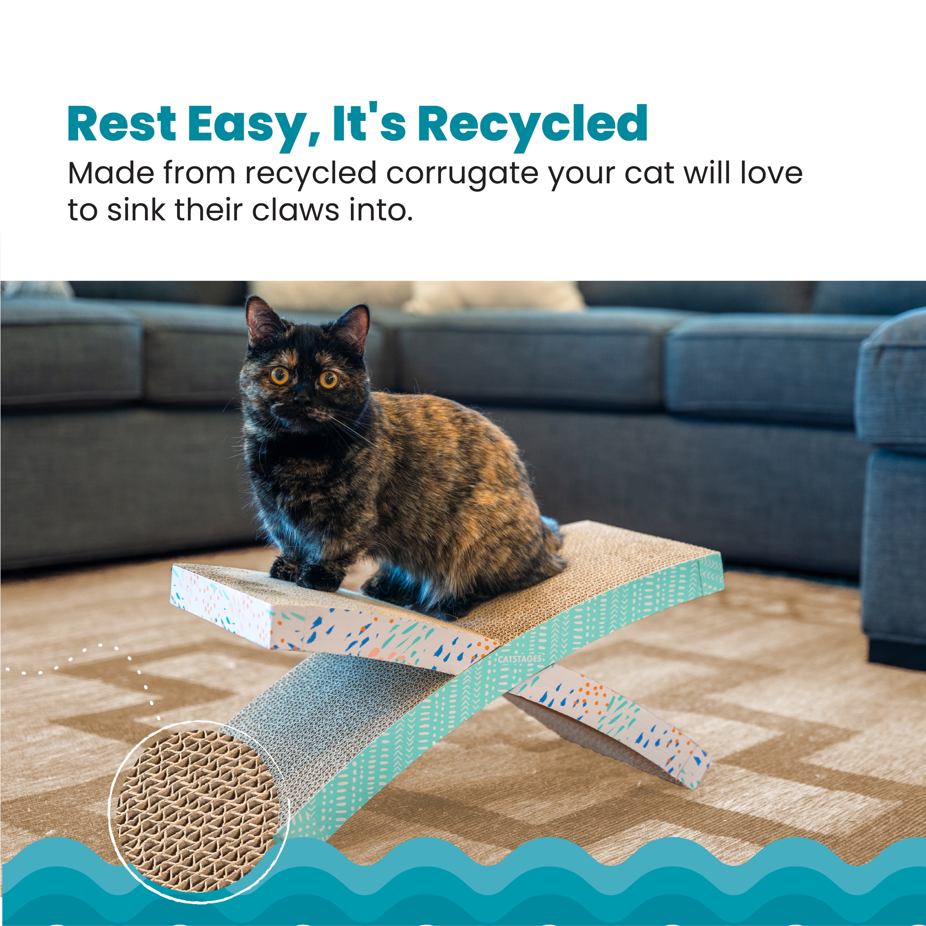 Catstages Cat Tunnel Scratcher with Feather Spring Toy and Removable Tunnel  - Walmart.com