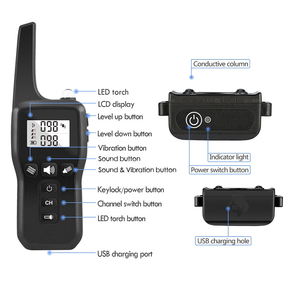 Dog Training Collar with Remote Adjustable Electronic Dog Collar for Large Medium Small Dogs 3 Walmart