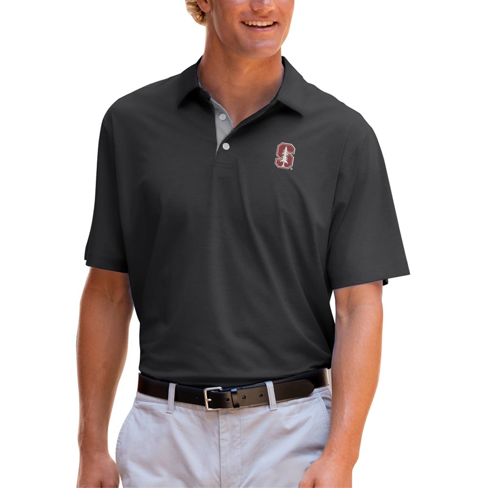 Vantage Apparel Stanford Cardinal Vansport Pro Signature Polo Black