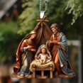 thumbnail image 5 of 2024 New 3D Christmas Nativity Scene Ornaments Easter Acrylic Car Hanging Christmas Tree Decoration For 2024 New Year, 5 of 5