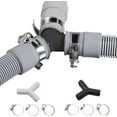 thumbnail image 2 of 2 Pack Universal Washing Machine Drain Hose Y-Shaped Reducer - Fitting, Hose Splitter, Plastic Connector for Split Pipe Connection, Three-Way Adapter with Hose Clamps for Bathroom and Kitchen Use, 2 of 9
