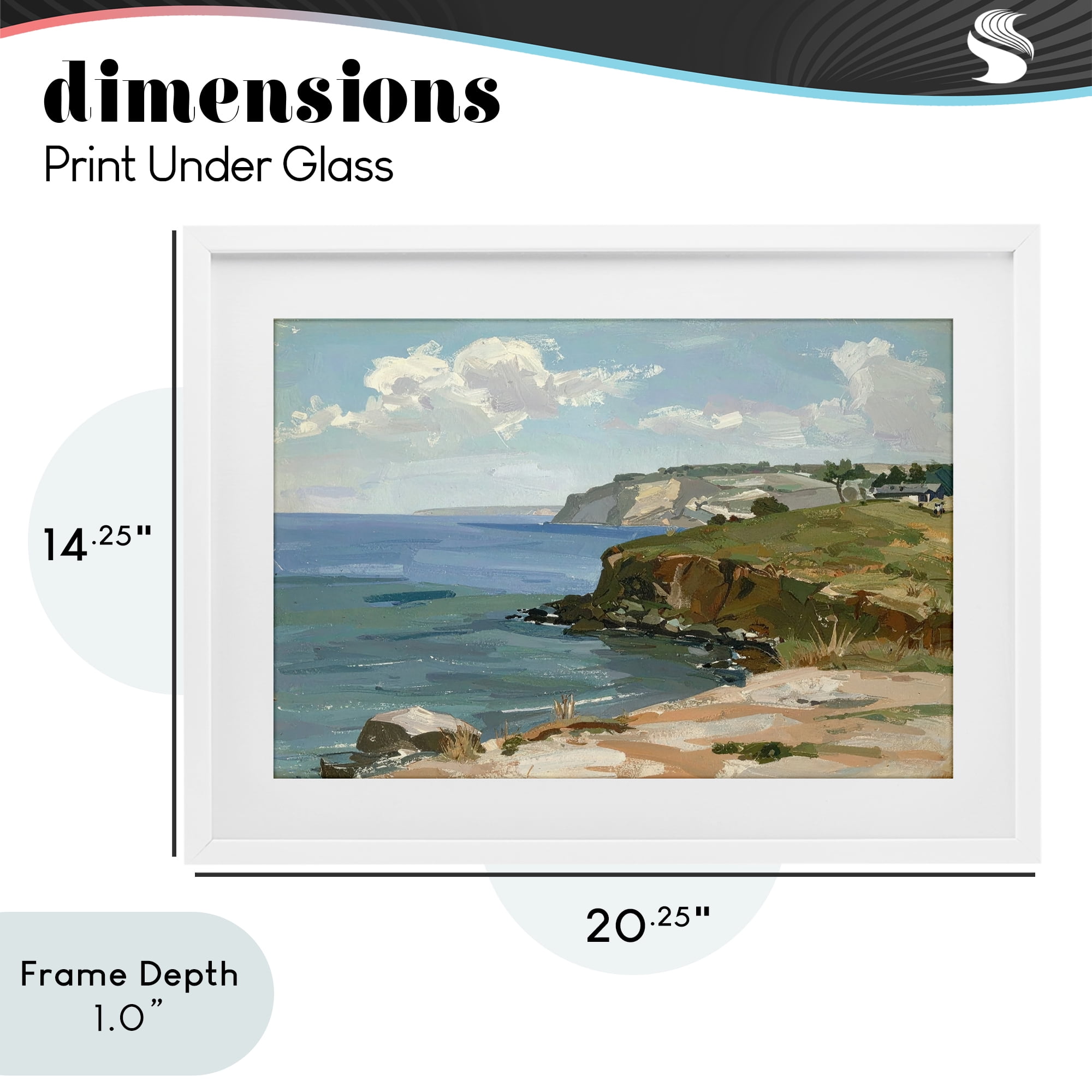 Stupell Industries Along The Shore Scenery White Framed Print Under Glass, design by Alonza Saunders