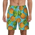 thumbnail image 2 of Picia Pineapple pattern Mens Swim Trunks with Compression Liner Stretch Beach Shorts Quick Dry with Zipper Pockets No-Chafing Board Shorts-Large, 2 of 9
