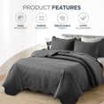 thumbnail image 4 of Moonlight20015 2 Piece Quilt Set Lightweight Microfiber Bedspread Modern Floral Embossing Charcoal Twin, 4 of 10