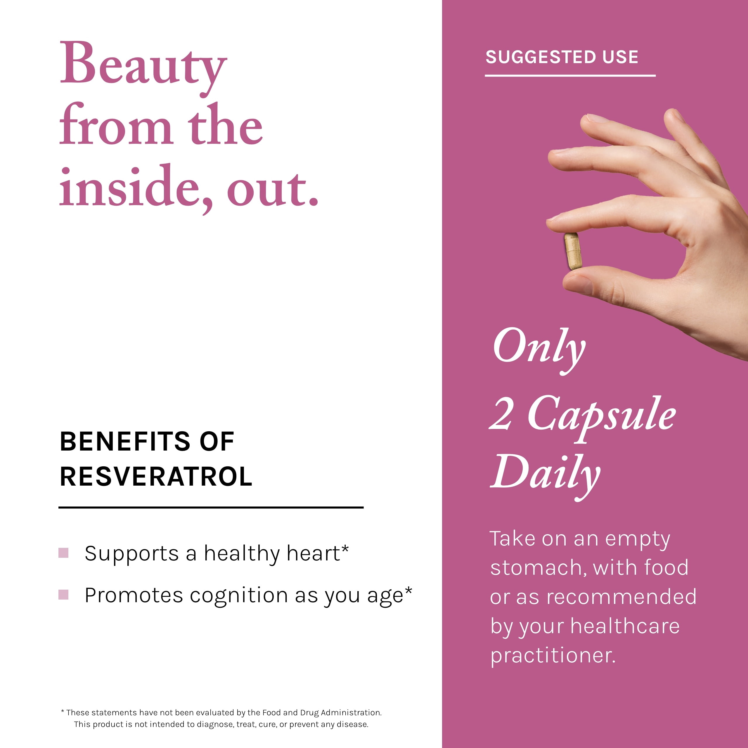 Reserveage Nutrition Keratin Hair Booster with Biotin and Resveratrol 60 Caps