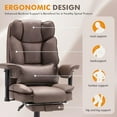 thumbnail image 3 of HOMREST Executive Office Chair,Big and Tall Ergonomic Home Desk Chairs with Adjustable Rotation Armrest and Reclining Function,Leather Computer Chairs with Retractable Footrest,Bro, 3 of 7