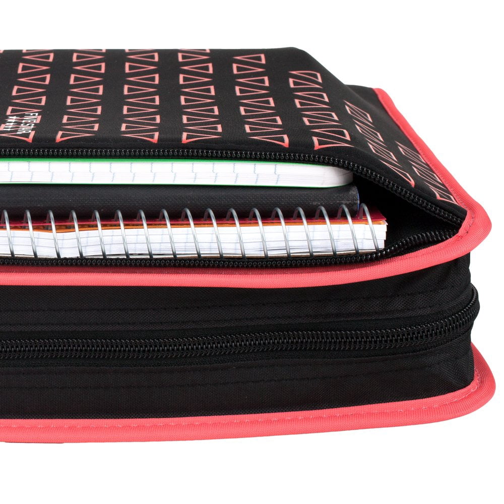Five Star Xpanz 2" Zipper Binder, 380 Sheet, Round Rings, Coral (280109B-WMT)