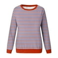 thumbnail image 3 of Womens Long Sleeve Tops Casual Crewneck Striped Color Block Shirts Pullover Jumpers Tops, 3 of 4
