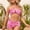 Pink, variant on Bikini Swim Suits for Women Beach Swimwear Pink Two Piece High Cut Triangle Womens Bathing Suit