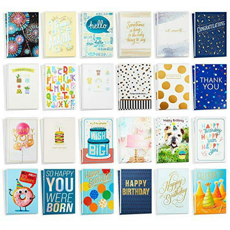 Hallmark All Occasion Greeting Cards Assortment—30 Cards and Envelopes with Card  Organizer Box (Blue Leaves)—Birthday Cards, Baby Shower Cards, Sympathy  Cards, Wedding Cards, Thank You Cards 