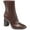 Brown, variant on JOURNEE COLLECTION Womens Brown Woven Comfort Brielle Square Toe Block Heel Zip-Up Booties 7.5 M