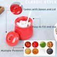 thumbnail image 2 of HAOTOP Porcelain Sugar Bowl, Ceramic Salt Bowl with Spoon and Lid for Home and Kitchen, 12 Ounces (Red), 2 of 8