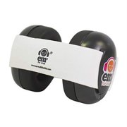 Ems for Kids Baby Earmuffs - White on BLACK