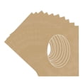 thumbnail image 3 of Beige Suede Picture Frame Mat for 11x17 Frames - Oval Opening for 8.5x11 Photos - 10 Mats, 3 of 7
