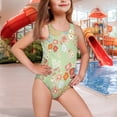 thumbnail image 2 of Uorisanigo Kids Swimsuits for Girls Kawaii Floral 1-Piece Athletic Competition Bathing Suit Sleeveless Beach Pool Swimwear, Size 13-14, 2 of 7