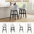 thumbnail image 7 of Solfway Bar Stools Set of 2, 26" H Upholstered Barstools with Backs, Swivel Modern Counter Height Bar Stool Chairs for Kitchen Island, Wood Legs, White Fabric Counter Stools, 7 of 7