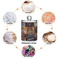 thumbnail image 4 of WOBOGO Different Cultural Styles Transparent Plastic Jar 2pcs Cotton Swabs Balls Pads Floss Stick Dispenser Bathroom Vanity Storage Organizer, 4 of 7