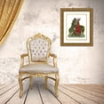 thumbnail image 3 of Fab Funky 26x32 Gold Ornate Wood Framed with Double Matting Museum Art Print Titled - Latte Moose in Sweater, 3 of 4