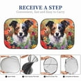 thumbnail image 5 of Kdxio Colorful Flower Dog Print 2-Piece Sun Shade Front Windshield - Foldable Car Front Window Sunshades for Most Sedans SUV Truck, 5 of 6