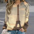 thumbnail image 2 of Eiffel Tower Womens Oversized Sweatshirts Hoodies Crewneck Casual Tops Comfy FallWinter Clothes 2024, 2 of 7