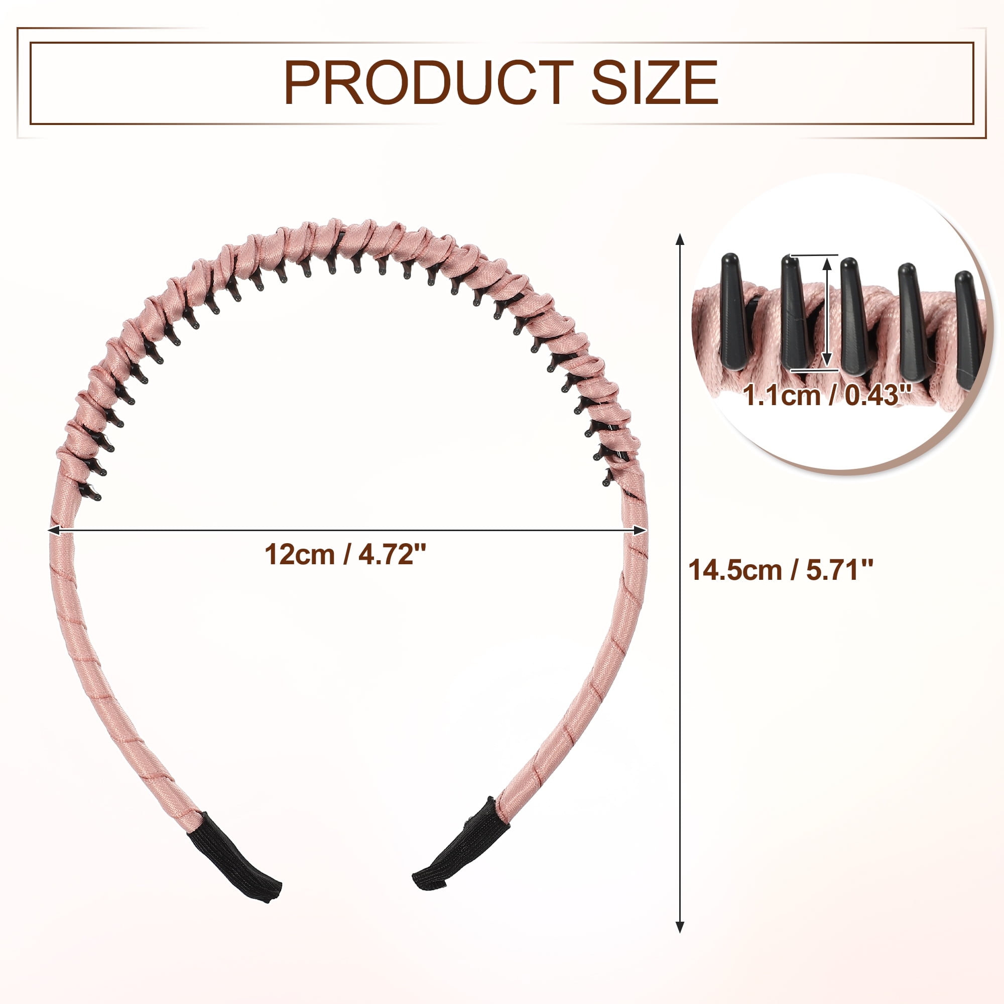 Unique Bargains 4pcs Non-slip Teeth Comb Headband for Women