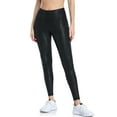 thumbnail image 4 of Women's Faux Leather Leggings Leopard Print Tummy Control Athletic Workout Yoga Pants, 4 of 8